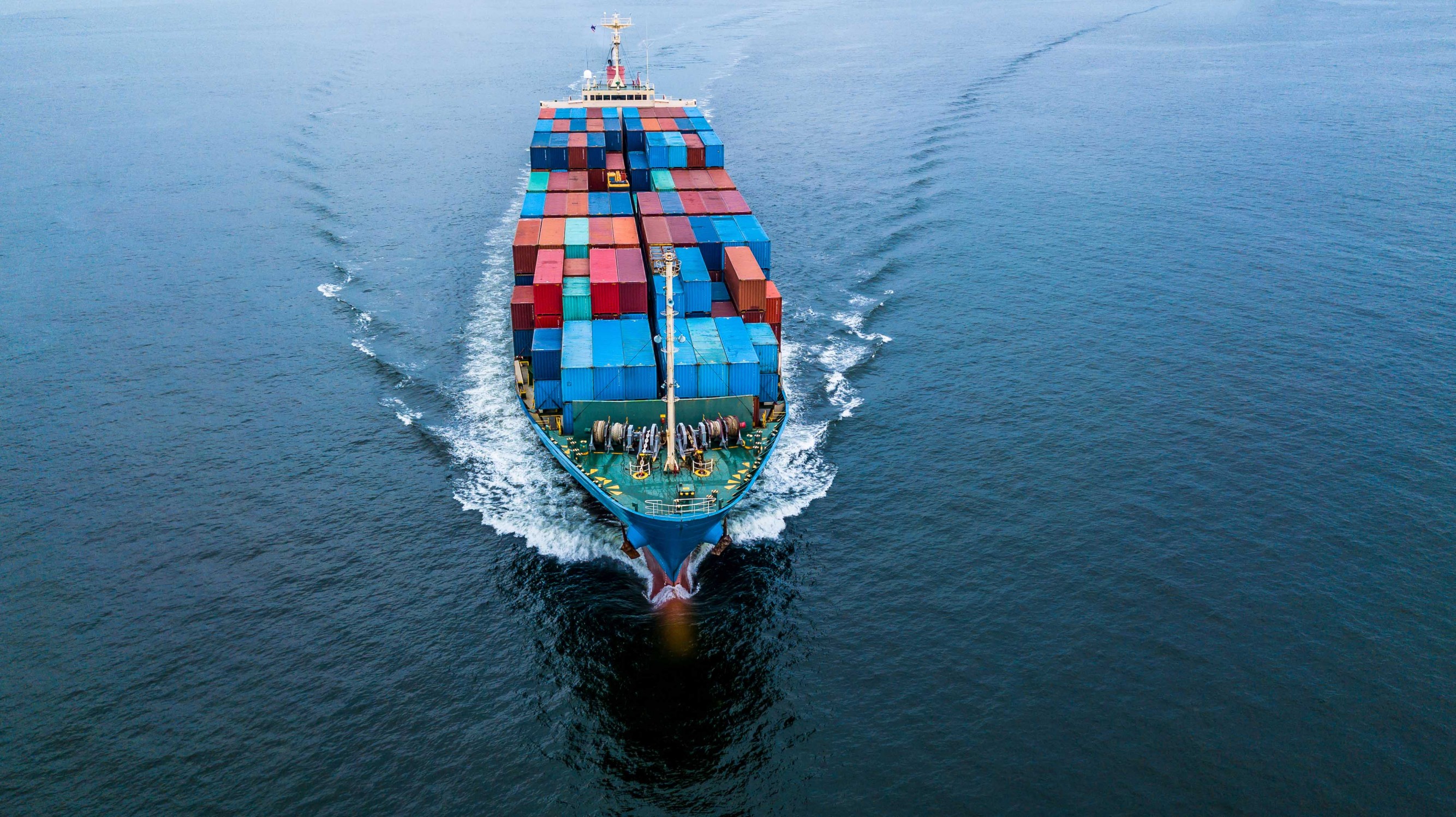 Cargo ship at sea